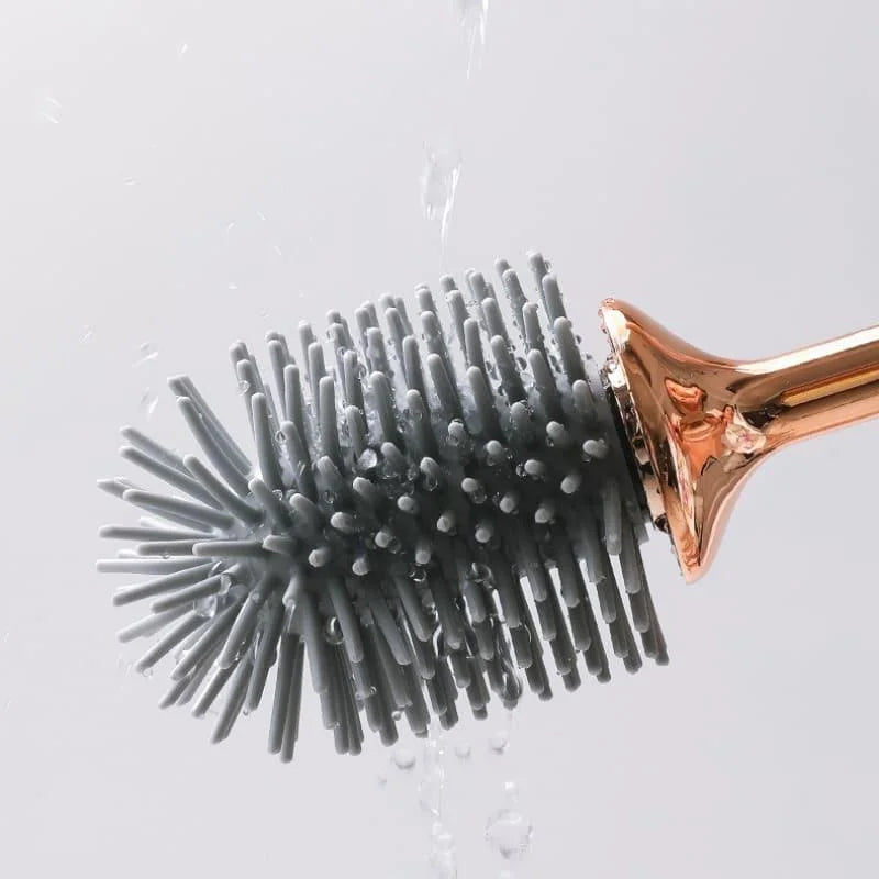 Escova Sanitária de Silicone com Suporte e Cerdas Flexíveis Lenogue