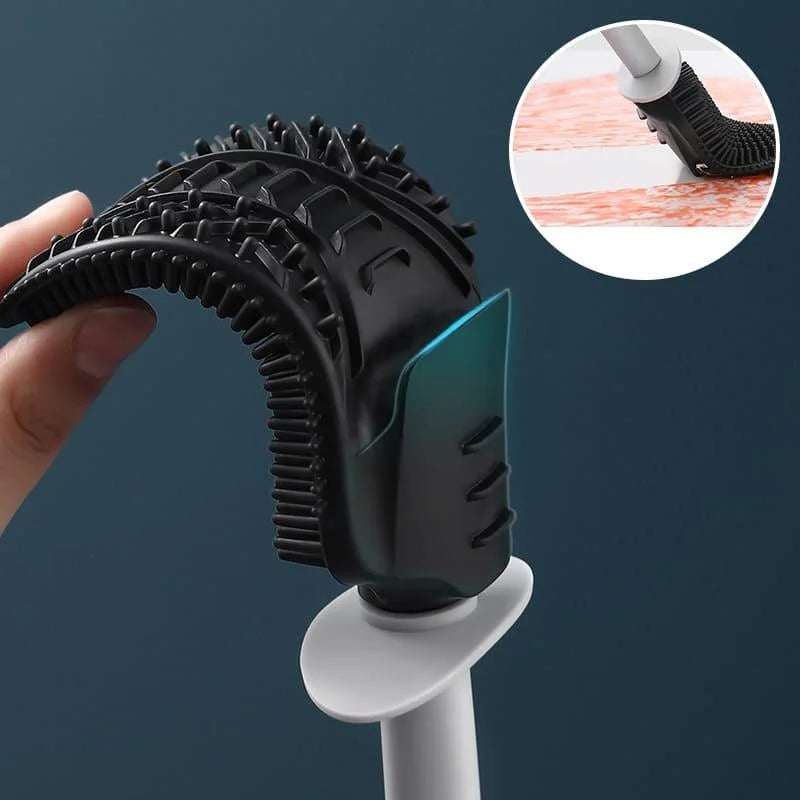 Escova Sanitária de Silicone com Suporte para Banheiro Lenogue