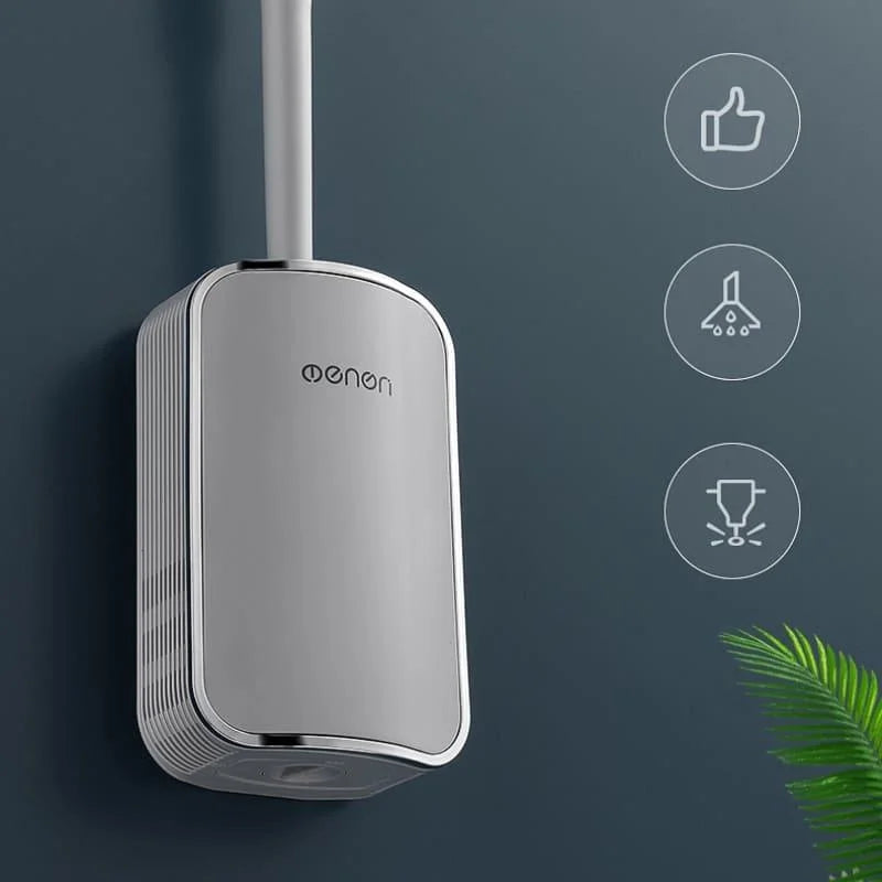 Escova Sanitária de Silicone com Suporte para Banheiro Lenogue