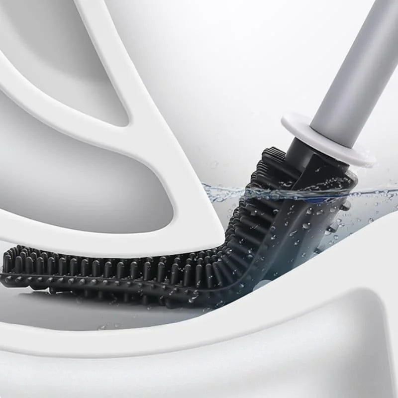 Escova Sanitária de Silicone com Suporte para Banheiro Lenogue