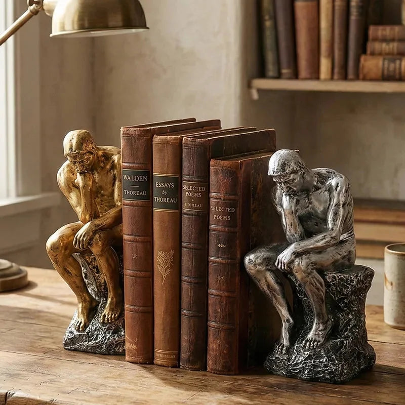 Escultura Abstrata Pensador em Resina para Decoração Lenogue