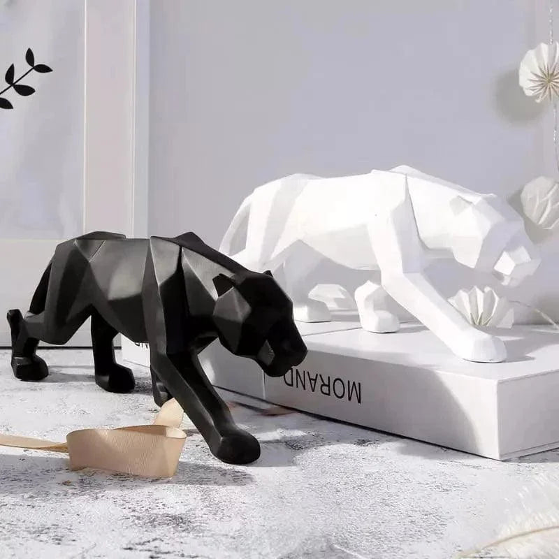Estátua de Leopardo em Resina para Decoração de Mesa Lenogue