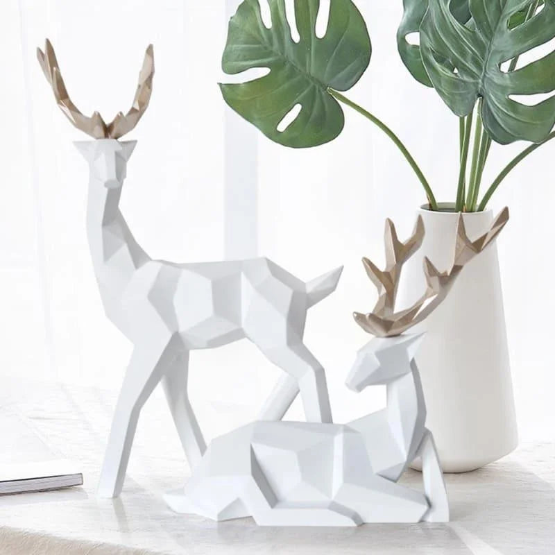 Estátuas de Cervo para Decoração de Mesa em Resina 2 Peças Lenogue