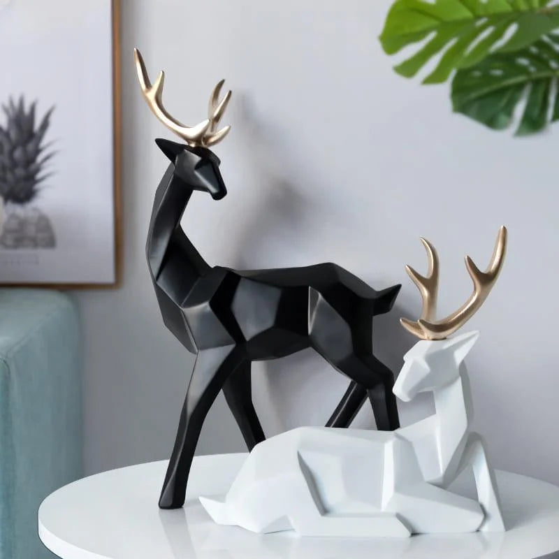 Estátuas de Cervo para Decoração de Mesa em Resina 2 Peças Lenogue