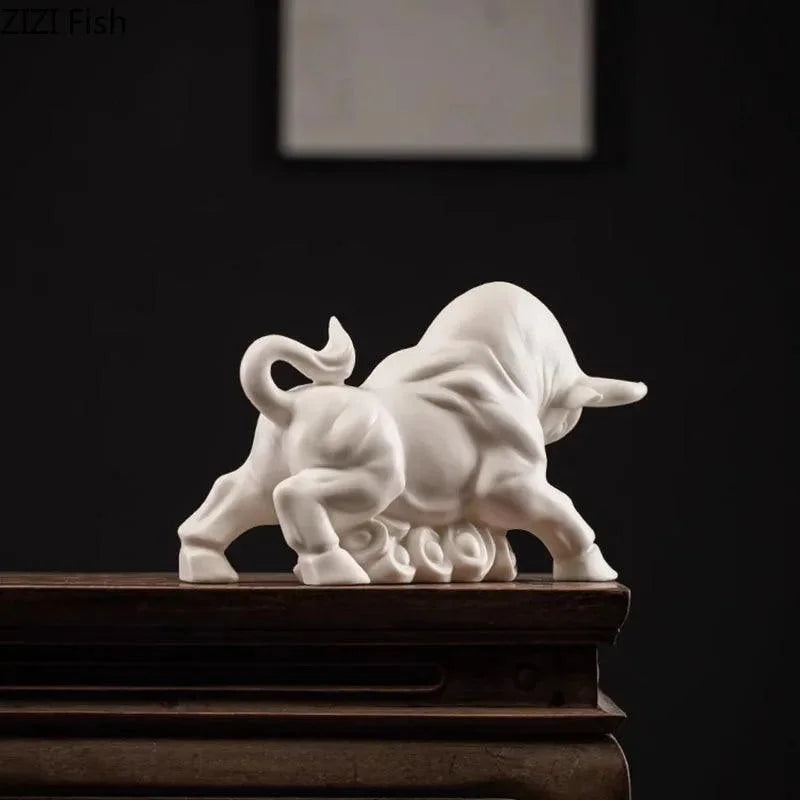Estatueta de Touro Dourado Decorativa Simbolo de Riqueza para Sala Lenogue