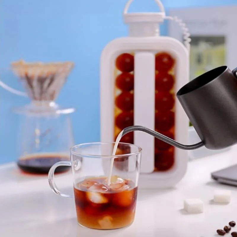 Garrafa de água com Molde de Gelo Redondo para Bebidas Geladas Lenogue