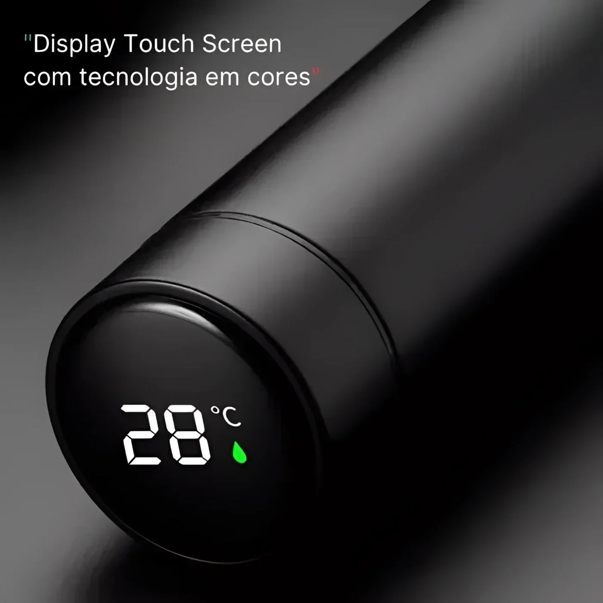 Garrafa Térmica Inox com Sensor de Temperatura Digital Led para Bebidas Lenogue