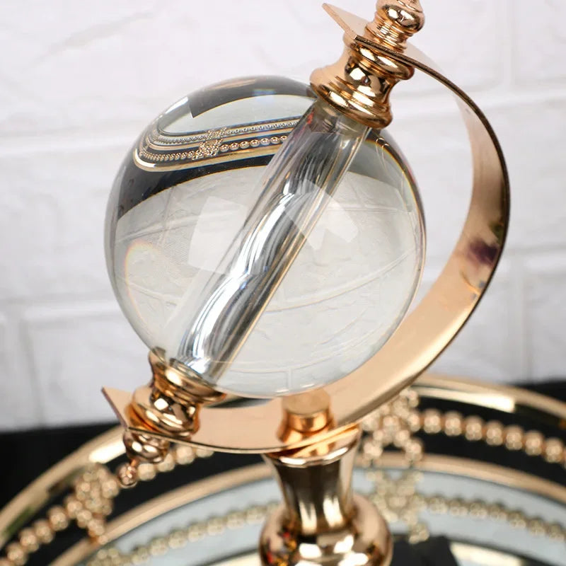 Globo de Cristal Europeu Decorativo para Escritório e Sala Lenogue Dourado