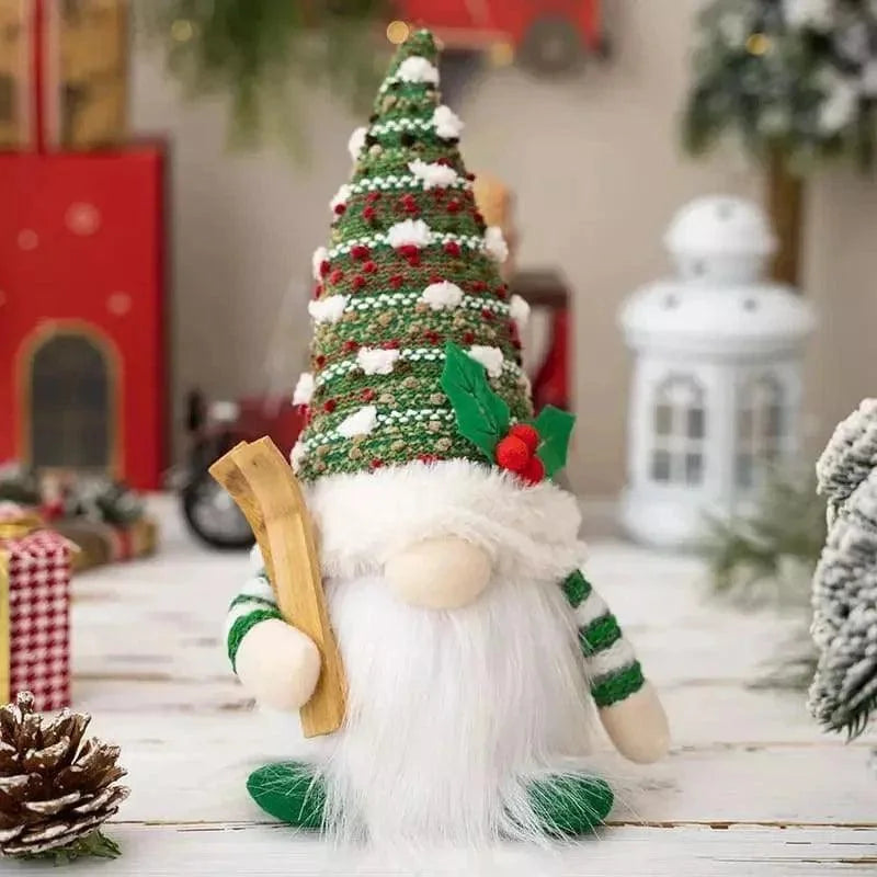 Gnomo de Natal Iluminado com Led para Decoração Lenogue Verde