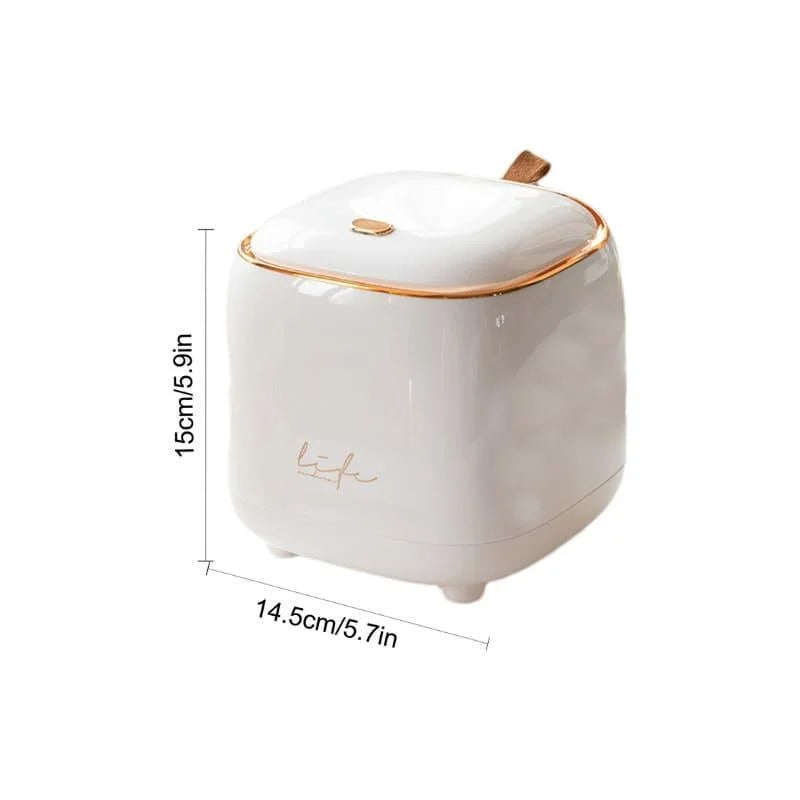 Lixeira de Mesa Corbeille Pressão Bicolor Dourada Lenogue
