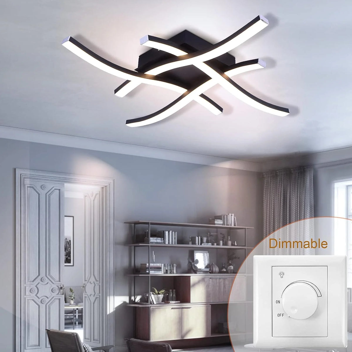 Luminária Led com Design Curvo 3 Cores para Sala e Quarto Lenogue
