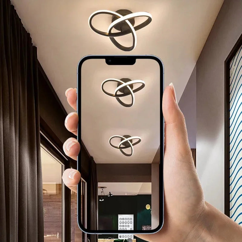 Lustre Led de Teto com 3 Cores para Quarto e Sala de Jantar Lenogue