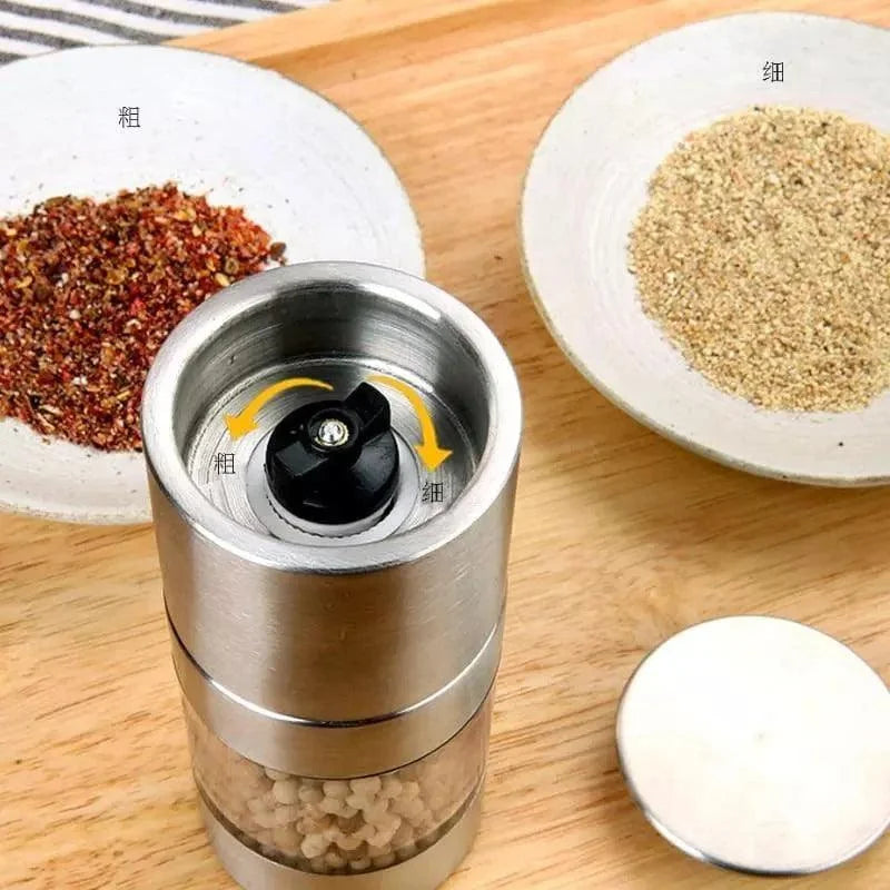 Moedor Manual 2 em 1 de Pimenta e Temperos em Inox Lenogue