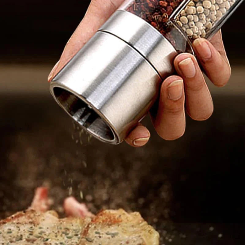 Moedor Manual 2 em 1 de Pimenta e Temperos em Inox Lenogue