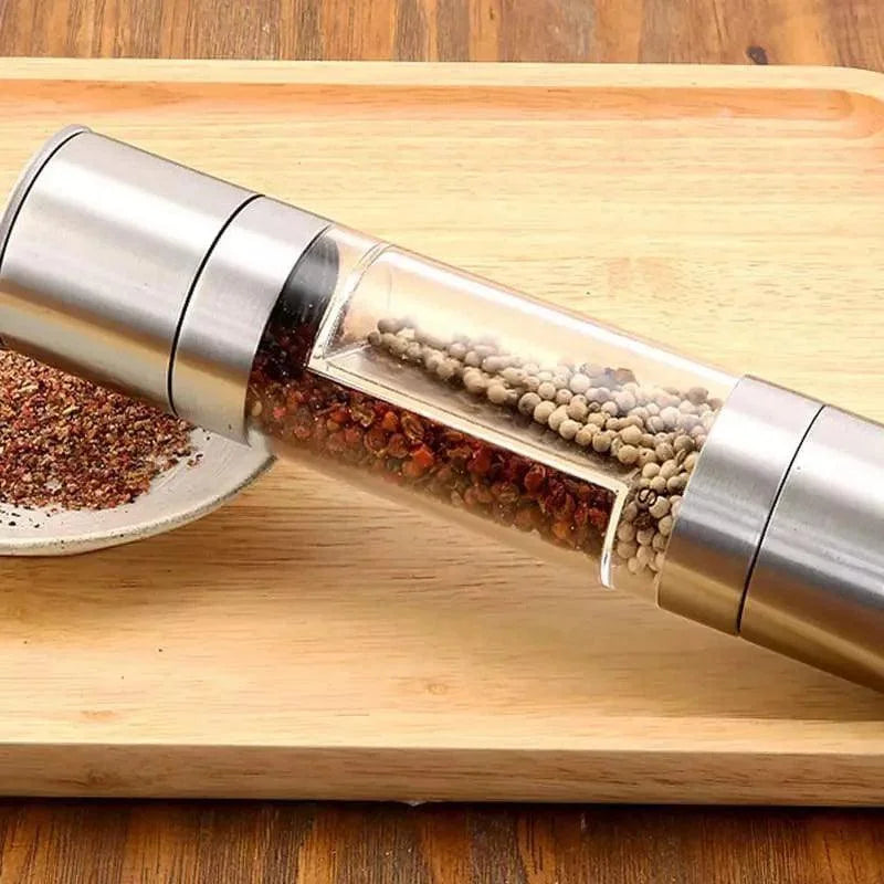 Moedor Manual 2 em 1 de Pimenta e Temperos em Inox Lenogue