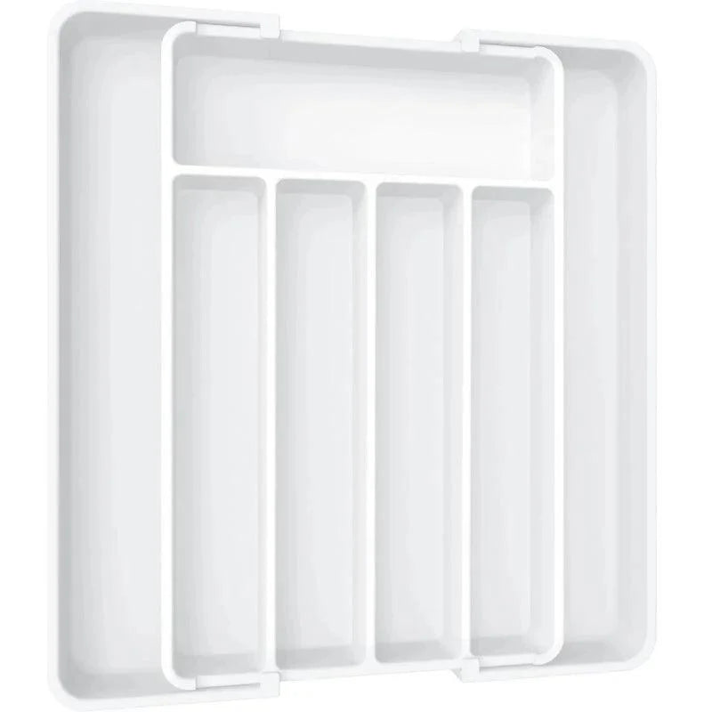 Organizador de Gaveta de Cozinha Expansível para Talheres e Utensílios Lenogue Branco