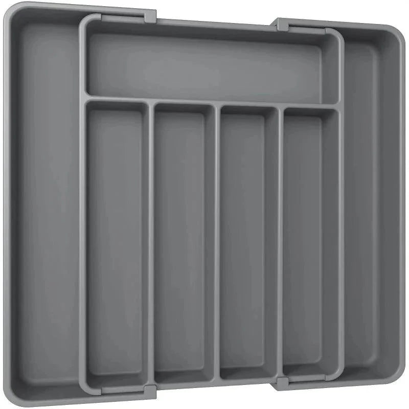 Organizador de Gaveta de Cozinha Expansível para Talheres e Utensílios Lenogue Cinza