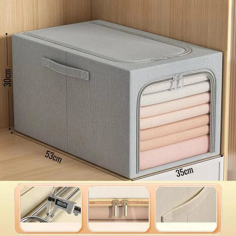 Organizador de Guarda Roupas em Tecido Premium para Closet Lenogue Cinza Xg 56l