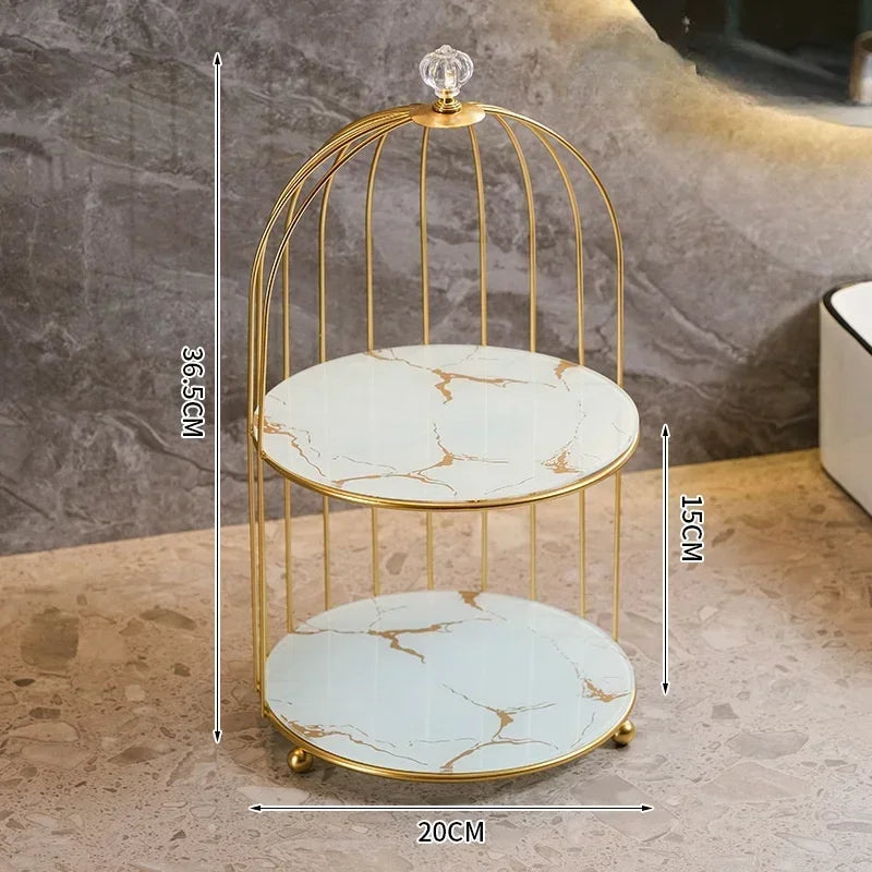 Organizador Dourado com Cúpula para Joias e Cosméticos Lenogue