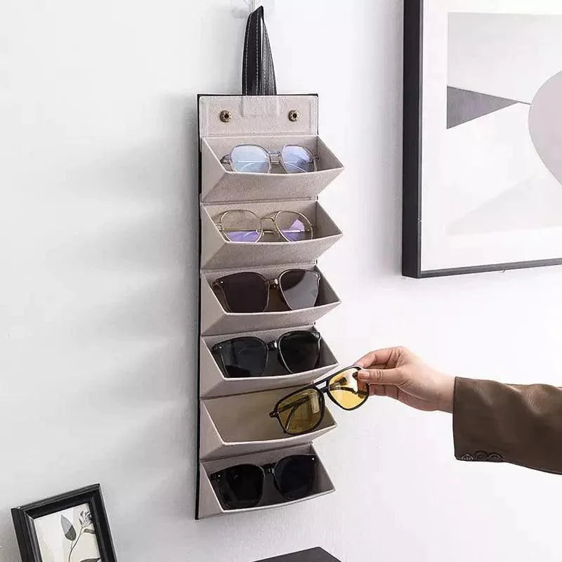 Organizador Porta óculos com 6 Divisórias e Interior Acolchoado Lenogue