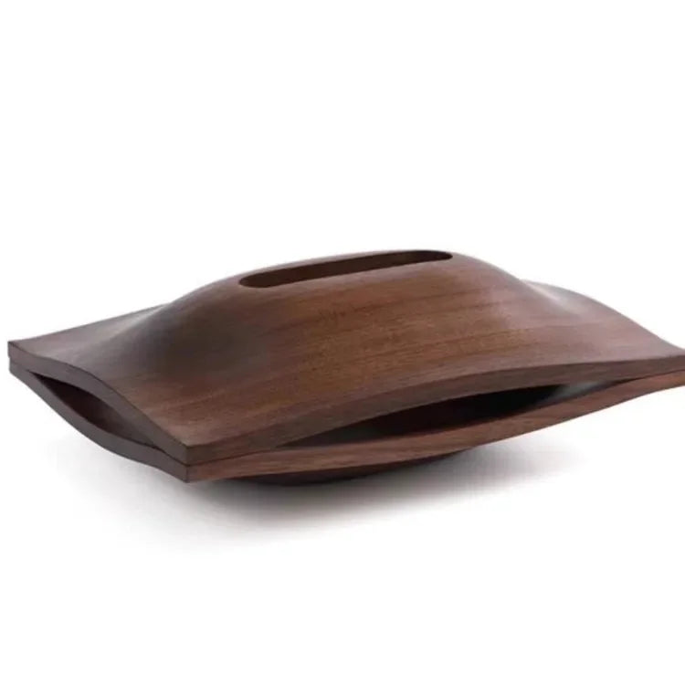 Porta Lenços de Mesa em Madeira de Nogueira Estilo Escandinavo Lenogue