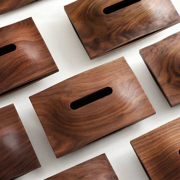Porta Lenços de Mesa em Madeira de Nogueira Estilo Escandinavo Lenogue
