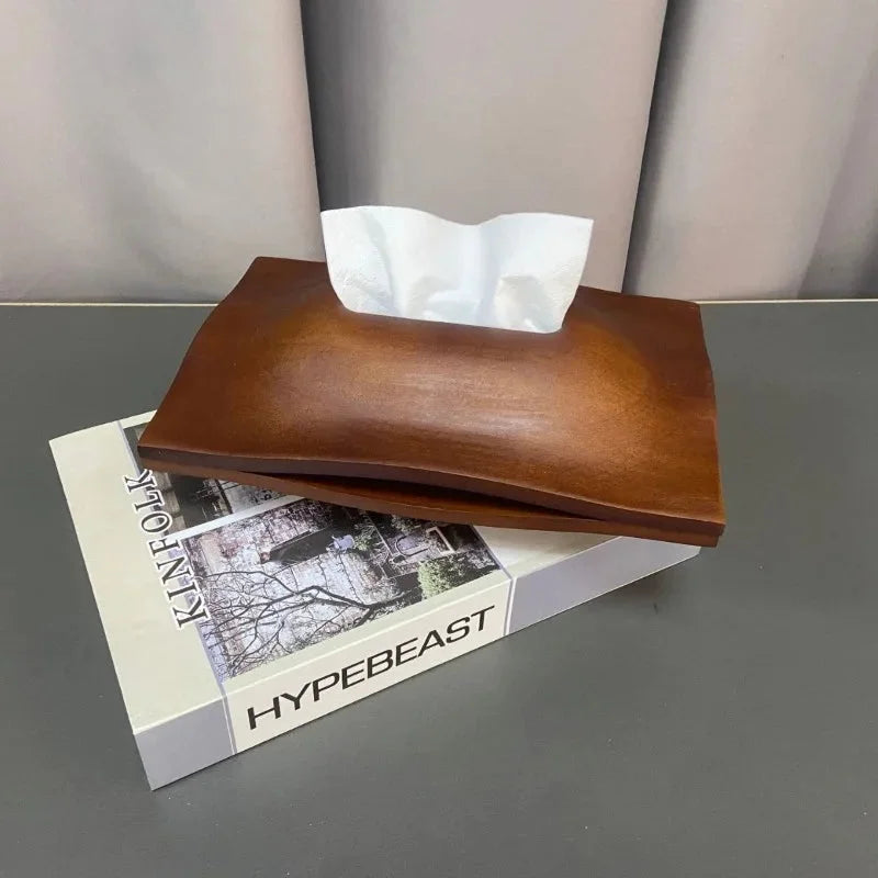 Porta Lenços de Mesa em Madeira de Nogueira Estilo Escandinavo Lenogue