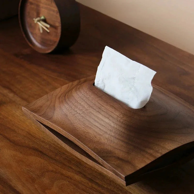 Porta Lenços de Mesa em Madeira de Nogueira Estilo Escandinavo Lenogue