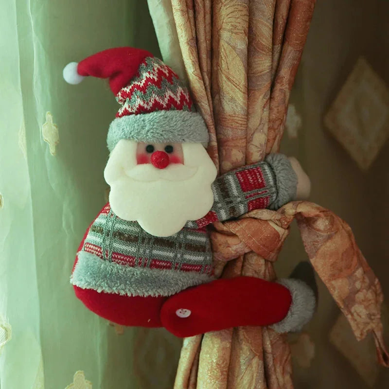 Prendedor de Cortina Natalino Vermelho para Decoração Festiva Lenogue