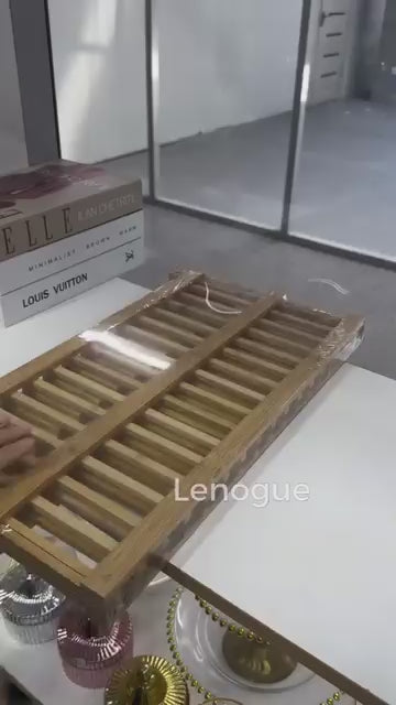 Suporte de Bambu Dobrável para Secagem e Organização de Pratos Lenogue