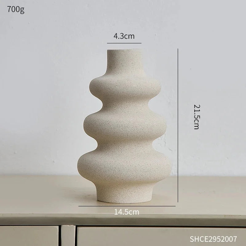 Vaso Cerâmico Estilo Nórdico Decorativo para Sala e Quarto Lenogue